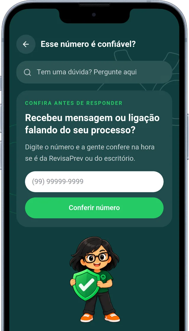 Tela do portal do cliente para conferir se um número é confiável
